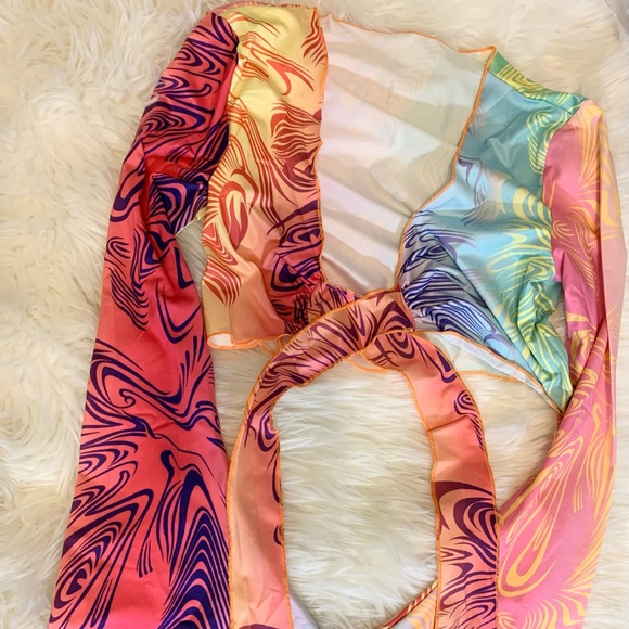 Women’s Bandage Sexy Crop Top Skirt 2 Piece Set - Picture 2 of 5